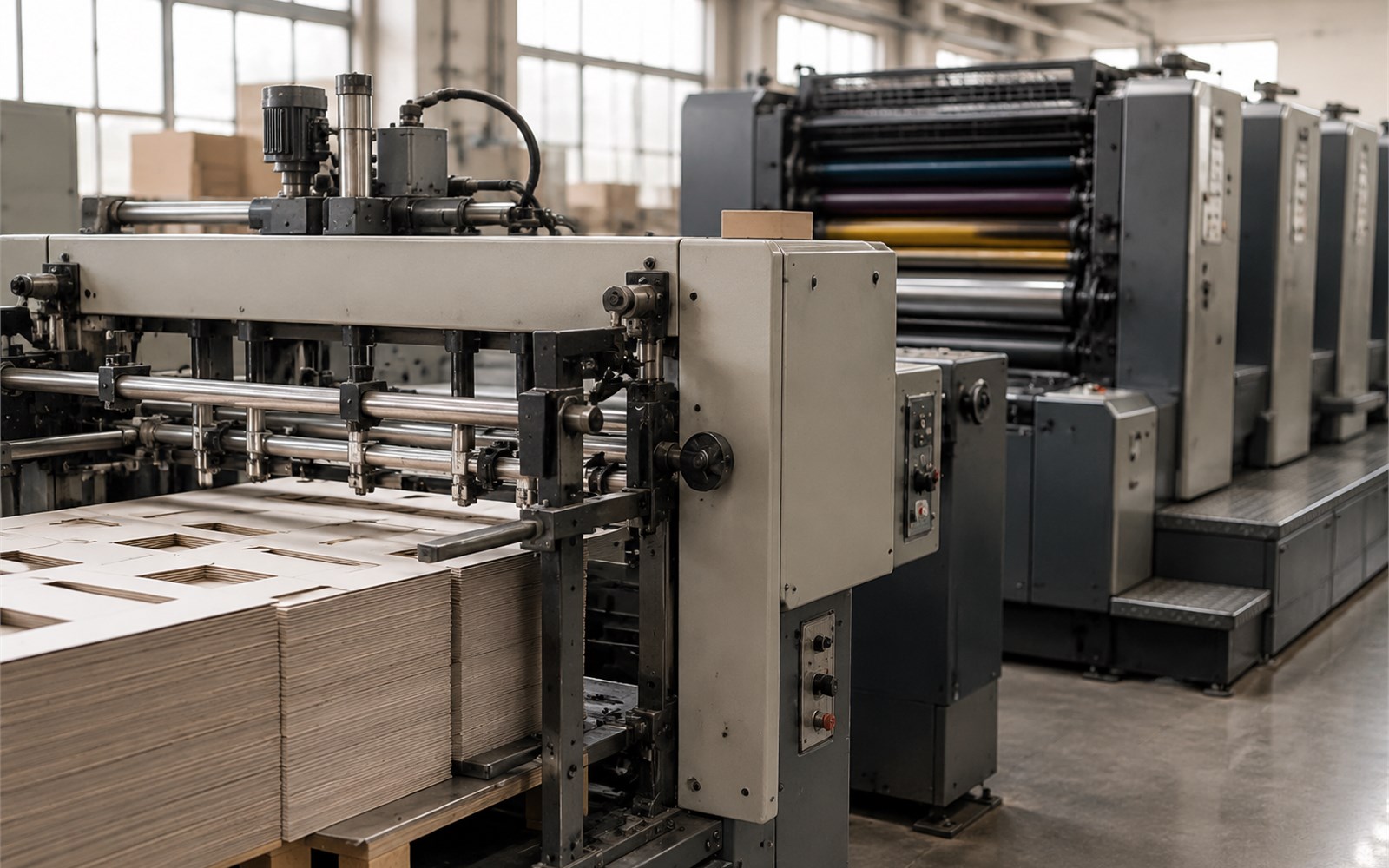 NORTHBOX factory floor with die-cutting, printing, and hand assembly lines in Dongguan